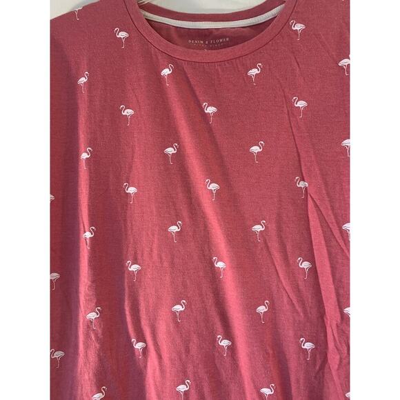 DENIM & FLOWERS Men's Slim Fit Flamingo Tee Shirt / Size: XL - Picture 7 of 7